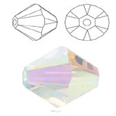 Preciosa 4mm-es Bicon kristály gyöngy - CRYSTAL AB 2X (AB2)